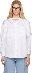 Rokh White Multi Button Broken Shirt