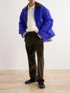 LOEWE - Anagram-Embroidered Cotton Twill-Trimmed Wool-Blend Polo Sweater - Neutrals