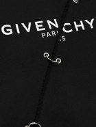 GIVENCHY - Embellished Logo-Print Fleece-Back Cotton-Jersey Sweatshirt - Black