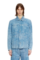 Diesel Jacket in satin denim - Denim Jackets Mens in Blue