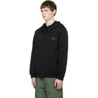 Moncler Black Logo Cotton Fleece Zip-Up Hoodie