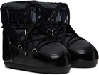 Moon Boot Black Icon Low Glance Satin Boots