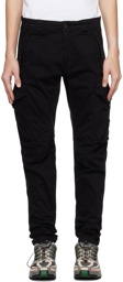 C.P. Company Black Garment-Dyed Cargo Pants