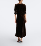 Rixo Simone lace-trimmed velvet midi dress