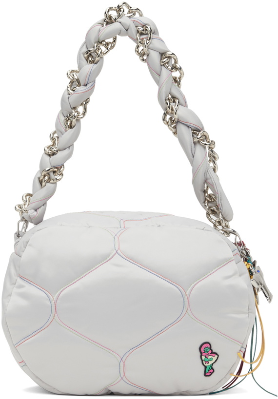 Photo: Chopova Lowena Silver Maria Mini Puffer Bag