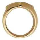 Bottega Veneta Gold Diamond Face Ring