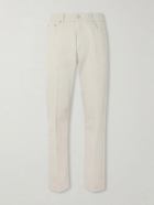 Dunhill - Tapered Cotton-Blend Twill Trousers - Neutrals