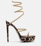 Rene Caovilla Cleo embellished satin platform sandals