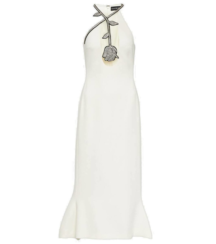 Photo: David Koma Crystal-embellished cady midi dress