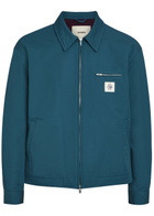 Vowels Logo-appliquéd Cotton-blend Jacket Blue