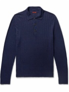 Barena - Pevaron Ribbed Linen and Cotton-Blend Polo Shirt - Blue