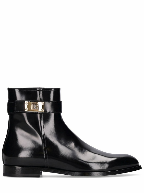 Photo: DOLCE & GABBANA - Giotto Brushed Leather Ankle Boots