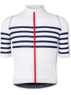 Café du Cycliste - Mona Striped Stretch-Mesh Cycling Jersey - White