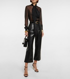 Saint Laurent - Leather straight cropped pants