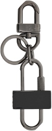 Givenchy Black & Gunmetal Padlock Keychain