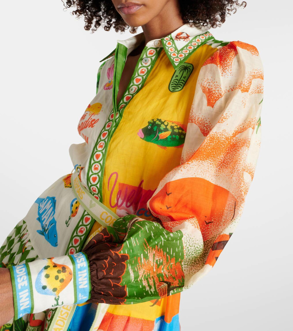 chinese dress ladies Alemais Paradiso Midi Shirtdress Multi Print Size 12, 14 & 16
