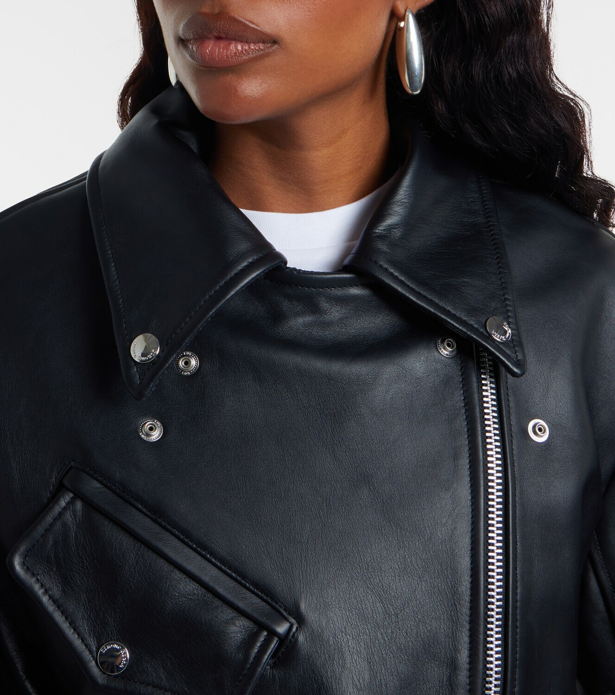 Simone Rocha Belted leather biker jacket