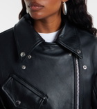 Simone Rocha Belted leather biker jacket