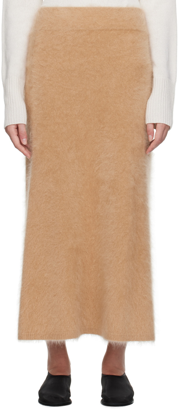 LISA YANG Tan Asta Midi Skirt Lisa Yang