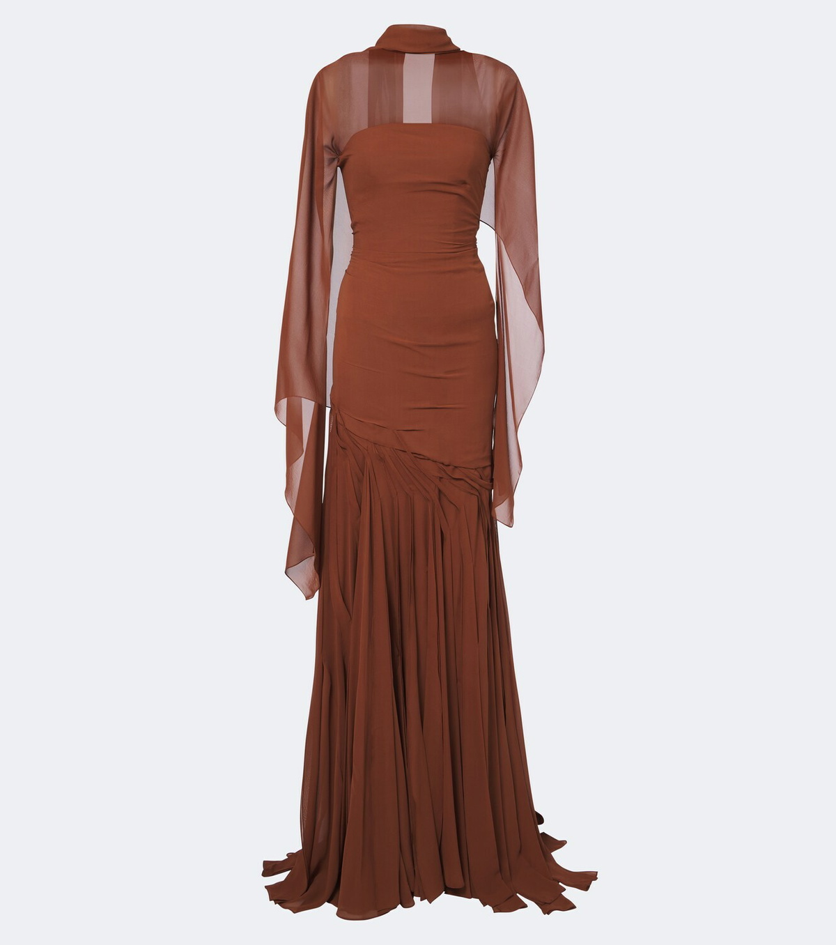 Marmar Halim Draped georgette bustier gown