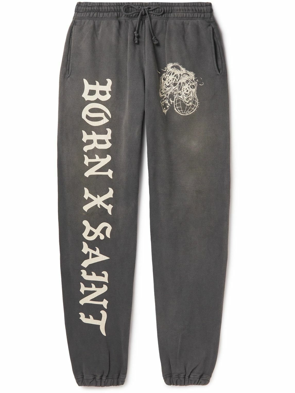 Photo: SAINT Mxxxxxx - Born X Raised Tapered Printed Cotton-Jersey Sweatpants - Black