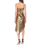 Halpern Asymmetric lamé minidress