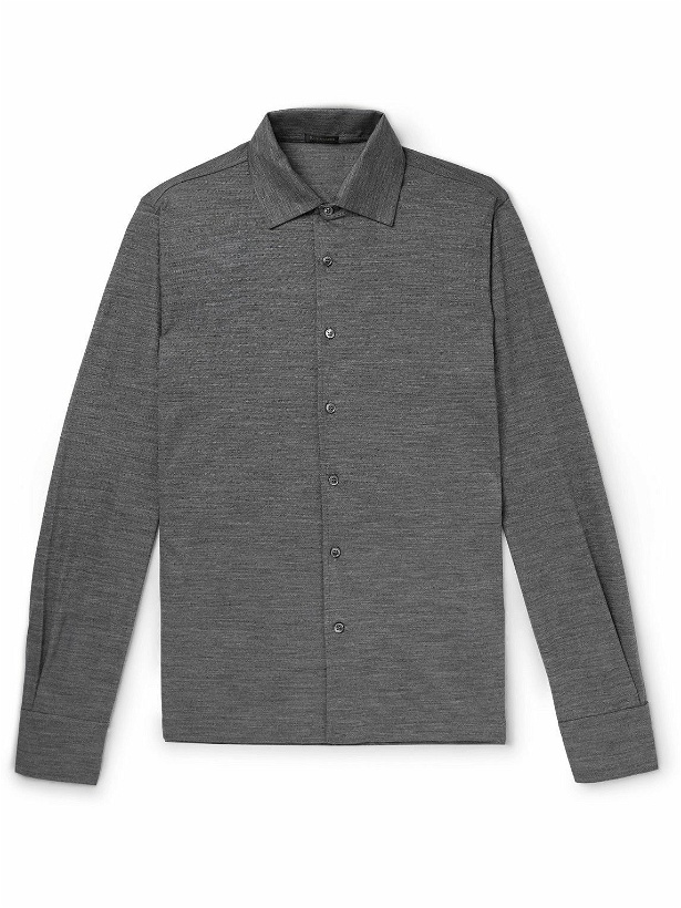 Photo: Rubinacci - Wool-Piqué Shirt - Gray