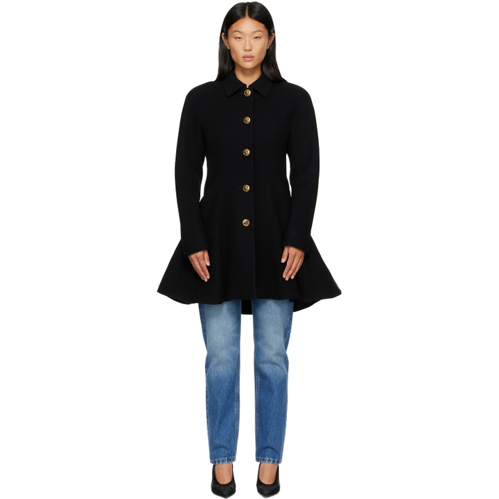Photo: Versace Black Wool Coat