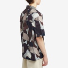 Norse Projects Men's Mads Relaxed Camo Short Sleeve Shirt in Espresso
