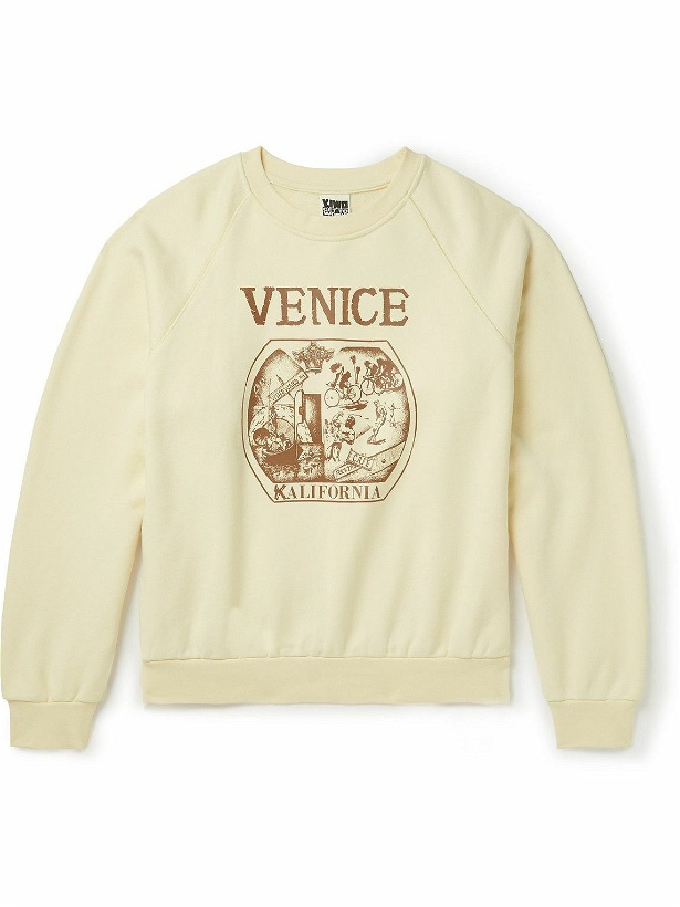 Photo: Y,IWO - Printed Cotton-Jersey Sweatshirt - Neutrals
