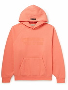 FEAR OF GOD ESSENTIALS - Logo-Flocked Cotton-Blend Jersey Hoodie - Orange