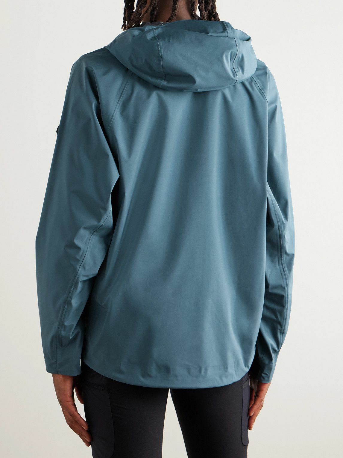 DISTRICT VISION - Logo-Appliquéd Shell Hooded Jacket - Blue