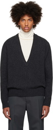 LEMAIRE Gray Deep V-Neck Sweater