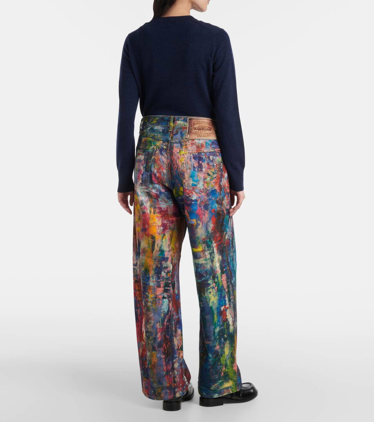 Acne Studios 1981F printed low-rise wide-leg jeans Acne Studios