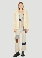 Faux Shearling Hooded Jacket in Cream