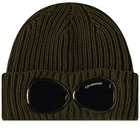 C.P. Company Men's Goggle Beanie in Ivy Green