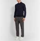 Mr P. - Slim-Fit Merino Wool Polo Shirt - Blue