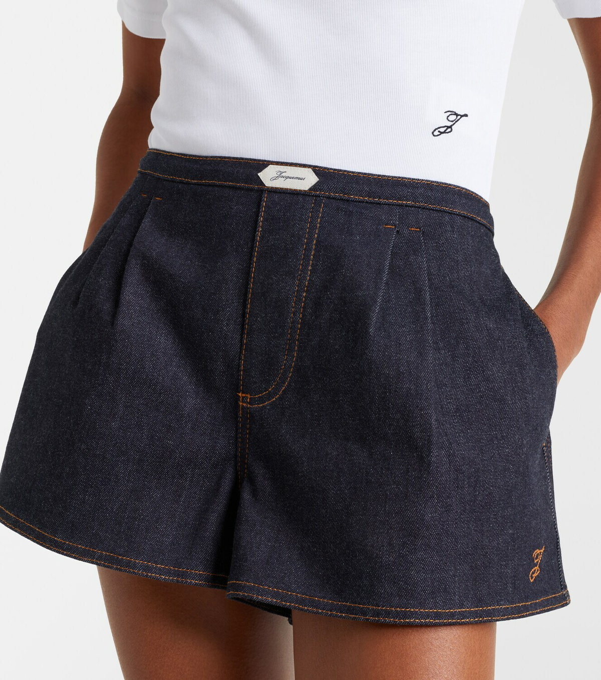 Jacquemus Logo denim shorts