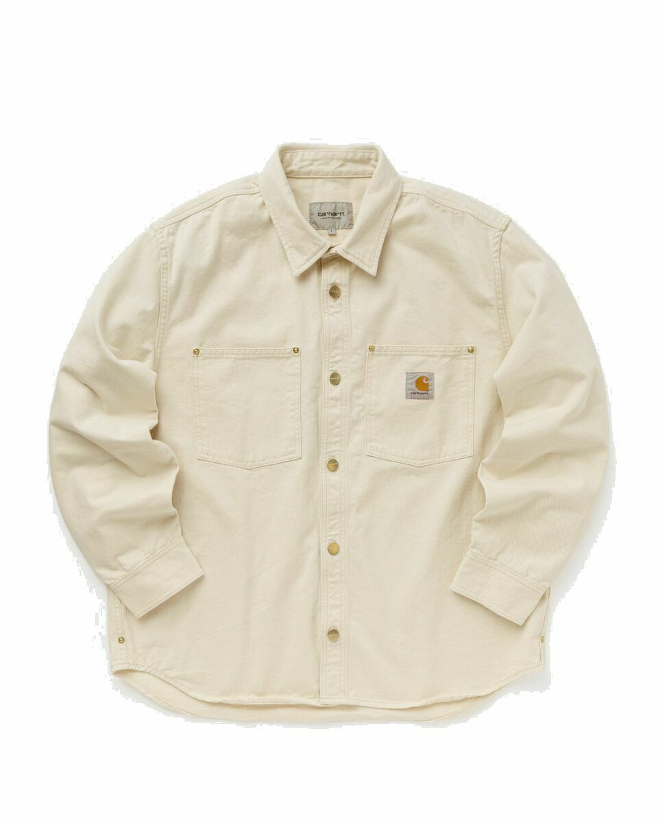 Photo: Carhartt Wip Derby Shirt Jacket Beige - Mens - Denim Jackets/Overshirts