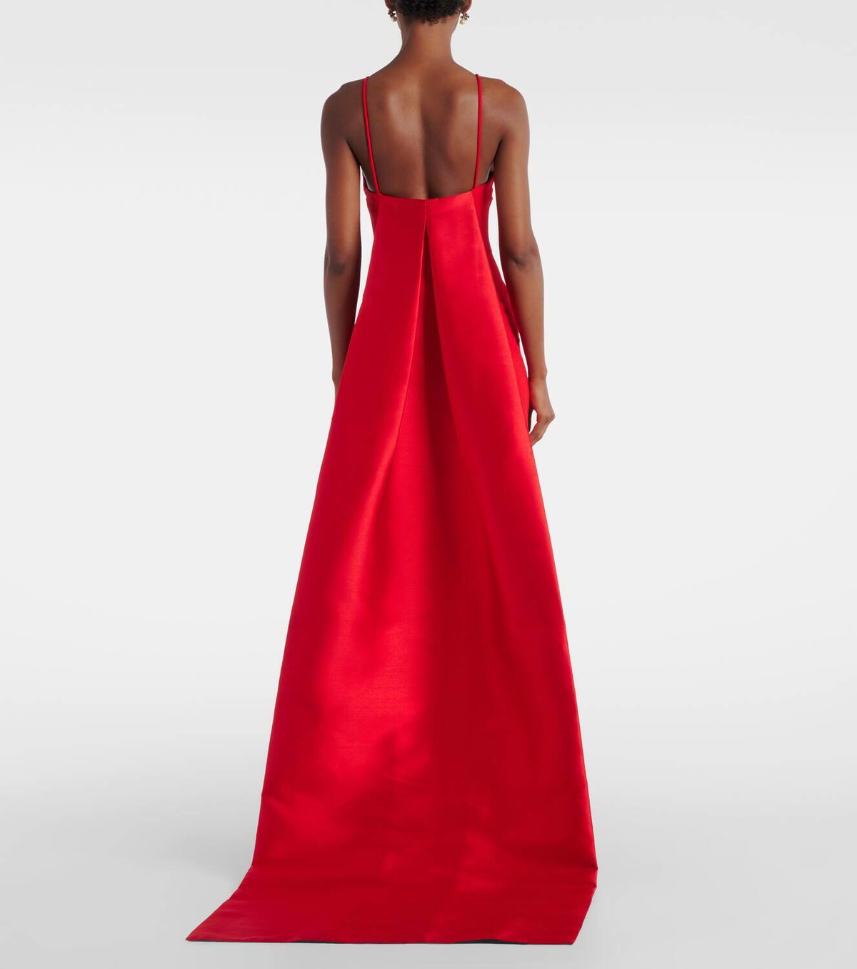 Solace London Ulla caped crêpe and satin gown