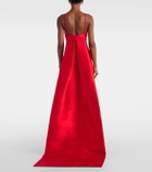 Solace London Ulla caped crêpe and satin gown