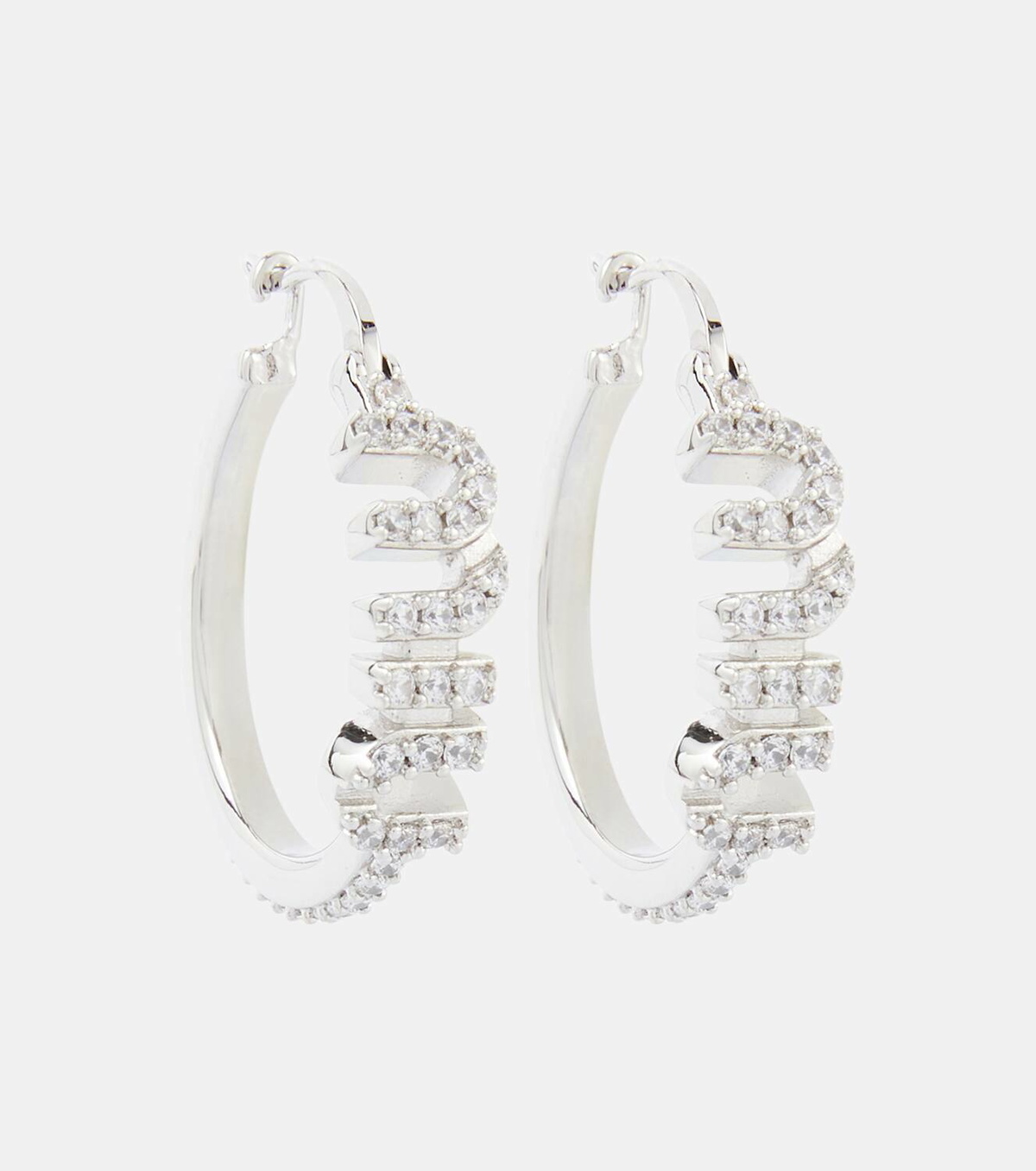 Miu Miu Logo crystal-embellished earrings