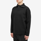 Auralee Men's Heavy Milano Quarter Zip in Black