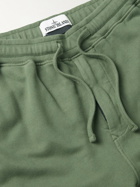 Stone Island - Slim-Fit Tapered Logo-Appliquéd Cotton-Jersey Cargo Sweatpants - Green