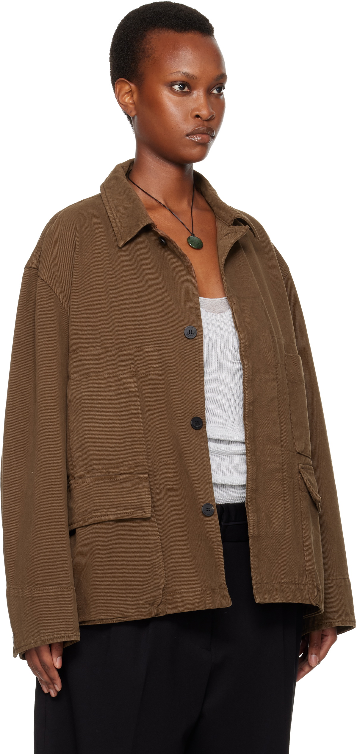 LE17SEPTEMBRE Brown Field Denim Jacket