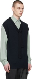 BED J.W. FORD Navy Cotton Vest