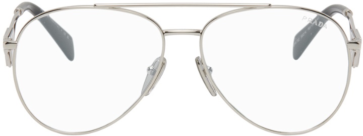 Photo: Prada Eyewear Silver Aviator Sunglasses