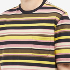 Pop Trading Company Men's Striped Pocket T-Shirt in Black/Multi