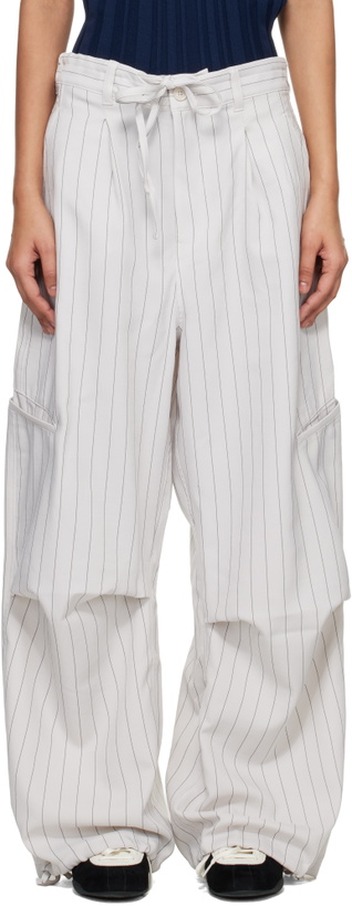 Photo: Y-3 Off-White Pinstripe UT Straight Leg Lounge Pants