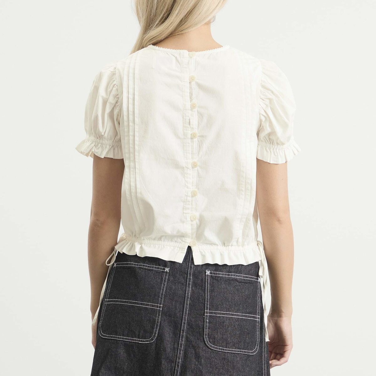 Damson Madder Women's Mabel Lace Insert Blouse in White